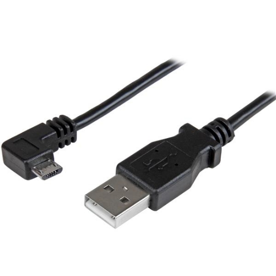Picture of StarTech.com Micro-USB Charge-and-Sync Cable M/M - Right-Angle Micro-USB - 30/24 AWG - 1 m (3 ft.)
