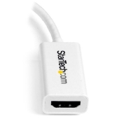 Picture of StarTech.com Mini DisplayPort to HDMI Adapter - Active mDP to HDMI Video Converter - 4K 30Hz - Mini DP or Thunderbolt 1/2 Mac/PC to HDMI Monitor/TV/Display - mDP 1.2 to HDMI Adapter Dongle - White