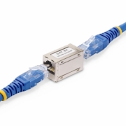 Picture of StarTech.com Shielded RJ45 Coupler, Inline Cat6a Coupler, Female to Female (F/F) T568B Pinout, Shielded Ethernet Cable Extension
