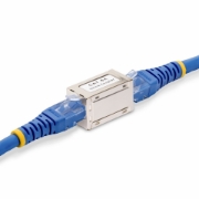 Picture of StarTech.com Shielded RJ45 Coupler, Inline Cat6a Coupler, Female to Female (F/F) T568B Pinout, Shielded Ethernet Cable Extension