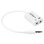 Picture of StarTech.com White headset adapter for headsets with separate headphone / microphone plugs - 3.5mm 4 position to 2x 3 position 3.5mm M/F