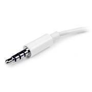 Picture of StarTech.com White headset adapter for headsets with separate headphone / microphone plugs - 3.5mm 4 position to 2x 3 position 3.5mm M/F