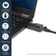 Picture of StarTech.com USB 3.0 to Gigabit Ethernet NIC Network Adapter – 10/100/1000 Mbps