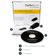 Picture of StarTech.com USB 3.0 to Gigabit Ethernet NIC Network Adapter – 10/100/1000 Mbps