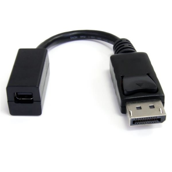 Picture of StarTech.com 6in (15cm) DisplayPort to Mini DisplayPort Cable - 4K x 2K UHD Video - DisplayPort Male to Mini DisplayPort Female Adapter Cable - DP Computer to mDP 1.2 Monitor Extension Cable