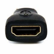 Picture of StarTech.com Mini HDMI to HDMI Adapter - 4K High Speed HDMI Adapter - 4K 30Hz Ultra HD High Speed HDMI Adapter - HDMI 1.4 - Gold Plated Connectors - UHD Mini HDMI Adapter 4K - Black