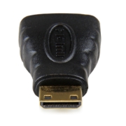 Picture of StarTech.com Mini HDMI to HDMI Adapter - 4K High Speed HDMI Adapter - 4K 30Hz Ultra HD High Speed HDMI Adapter - HDMI 1.4 - Gold Plated Connectors - UHD Mini HDMI Adapter 4K - Black