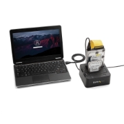 Picture of StarTech.com Dual-Bay USB 3.0 to SATA and IDE Hard Drive Docking Station, USB Hard Drive Dock, External 2.5/3.5" SATA I/II/III and IDE (40 pin) SSD/HDD Docking Station, Hot-Swap Hard Drive Bays, Top-Loading