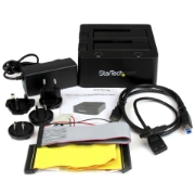 Picture of StarTech.com Dual-Bay USB 3.0 to SATA and IDE Hard Drive Docking Station, USB Hard Drive Dock, External 2.5/3.5" SATA I/II/III and IDE (40 pin) SSD/HDD Docking Station, Hot-Swap Hard Drive Bays, Top-Loading