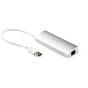 Picture of StarTech.com 3-Port Portable USB 3.0 Hub plus Gigabit Ethernet - Built-In Cable~3-Port Portable USB 3.0 Hub plus Gigabit Ethernet - 5Gbps - Built-In Cable