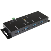 Picture of StarTech.com 4-Port Industrial USB 3.0 Hub with ESD Protection~4-Port USB 3.0 Hub - 5Gbps - Metal Industrial USB-A Hub - Wall or Desk Mountable USB Data Hub - TAA Compliant USB Expander Hub