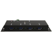 Picture of StarTech.com 4-Port Industrial USB 3.0 Hub with ESD Protection~4-Port USB 3.0 Hub - 5Gbps - Metal Industrial USB-A Hub - Wall or Desk Mountable USB Data Hub - TAA Compliant USB Expander Hub