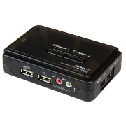 Picture of StarTech.com 2 Port Black USB KVM Switch Kit with Audio and Cables