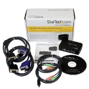 Picture of StarTech.com 2 Port Black USB KVM Switch Kit with Audio and Cables