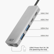 Picture of ACT USB-C hub 3.0, 2x USB-A, 2x USB-C