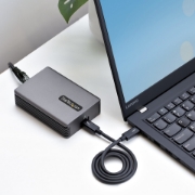 Picture of StarTech.com Thunderbolt 3 to Ethernet Adapter, 10GbE - Multi-Gigabit, Thunderbolt 3 to RJ45 Network Adapter - 10GBASE-T/5-2.5GBASE-T NIC - 10G Network Adapter w/ TB3-Certified Cable, Win/Mac
