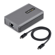 Picture of StarTech.com Thunderbolt 3 to Ethernet Adapter, 10GbE - Multi-Gigabit, Thunderbolt 3 to RJ45 Network Adapter - 10GBASE-T/5-2.5GBASE-T NIC - 10G Network Adapter w/ TB3-Certified Cable, Win/Mac