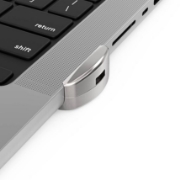 Picture of Compulocks Ledge Lock Adapter for MacBook Pro 14" M1, M2 & M3 with Keyed Cable Lock Silver