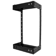 Picture of StarTech.com 18U 19" Wall Mount Network Rack - Adjustable Depth 12-20" 2 Post Open Frame Server Room Rack for AV/Data/ IT Communication/Computer Equipment/Switch w/Cage Nuts & Screws