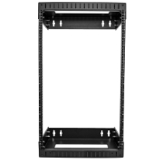 Picture of StarTech.com 18U 19" Wall Mount Network Rack - Adjustable Depth 12-20" 2 Post Open Frame Server Room Rack for AV/Data/ IT Communication/Computer Equipment/Switch w/Cage Nuts & Screws