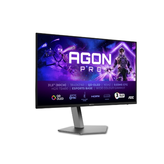 Picture of AOC AGON PRO AG326UD computer monitor 80 cm (31.5") 3840 x 2160 pixels 4K Ultra HD QD-OLED Black