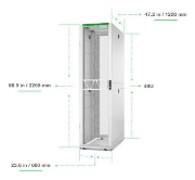 Picture of APC NetShelter SX Server Rack Gen 2, 48U, 2258H x 600W x 1200D mm, with Sides, White