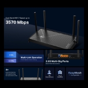 Picture of TP-Link Archer BE3600 wireless router 2.5 Gigabit Ethernet Dual-band (2.4 GHz / 5 GHz) Black