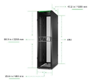 Picture of APC NetShelter SX Server Rack Gen 2, 48U, 2258H x 600W x 1200D mm, with Sides, Black