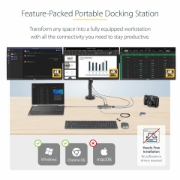 Picture of StarTech.com USB-C Triple-Monitor Multiport Adapter, Dual 4K 60Hz + 4K 30Hz HDMI & DisplayPort, 4-Port USB Hub, 100W PD Pass-Through, GbE, SD/MicroSD Card Readers