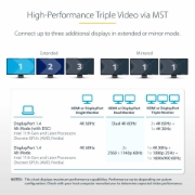 Picture of StarTech.com USB-C Triple-Monitor Multiport Adapter, Dual 4K 60Hz + 4K 30Hz HDMI & DisplayPort, 4-Port USB Hub, 100W PD Pass-Through, GbE, SD/MicroSD Card Readers