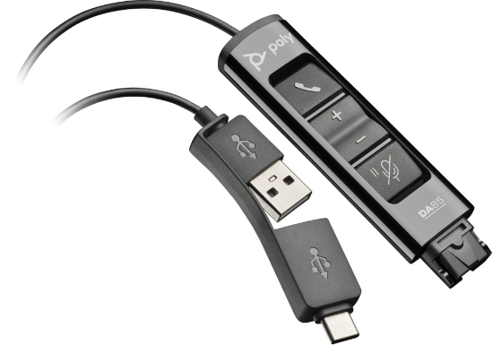 Picture of POLY DA85 USB to QD Black Adapter TAA