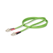 Picture of StarTech.com 2m (6.6ft) LC to LC (UPC) OM5 Multimode Fiber Optic Cable, 50/125µm Duplex LOMMF Zipcord, VCSEL, 40G/100G, LSZH Fiber Jumper Cord