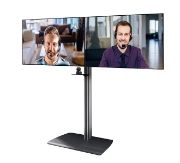 Picture of B-Tech SYSTEM X - Universal Twin Screen VC Stand (VESA 600 x 400) - 1.8m