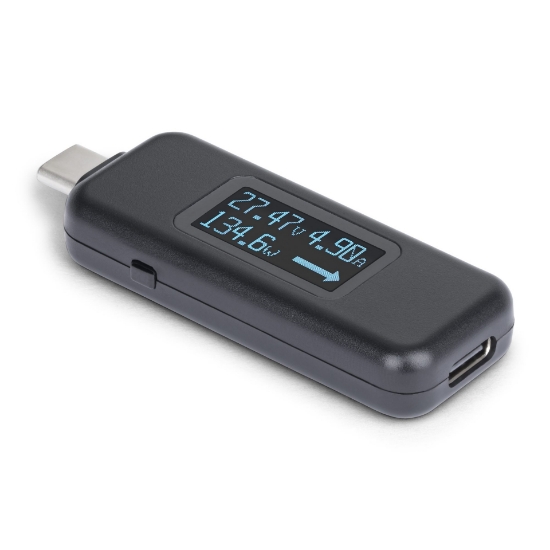 Picture of StarTech.com USB-C Power Tester, Digital Multimeter, Bi-Directional Voltage and Current Meter, Up to 240W PD EPR, Portable USB-C Cable and Port Power Meter Tester