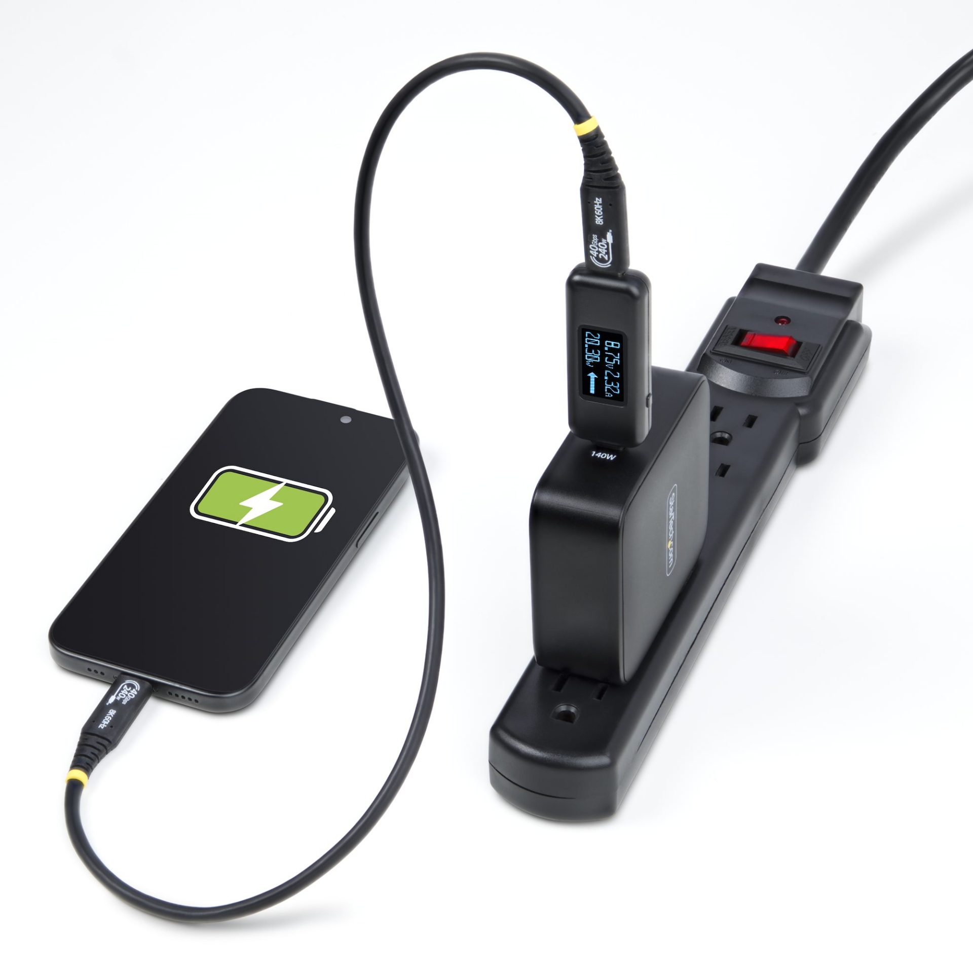 StarTech.com USB-C Power Tester, Digital Multimeter, Bi-Directional ...