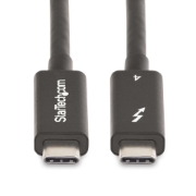 Picture of StarTech.com 6ft (2m) Active Thunderbolt 4 Cable, 40Gbps, 100W Power Delivery, 4K/8K Video, Intel-Certified Thunderbolt Cable - Compatible w/ USB4/Thunderbolt 4/ USB 3.2/ USB Type-C/DisplayPort/Thunderbolt 3