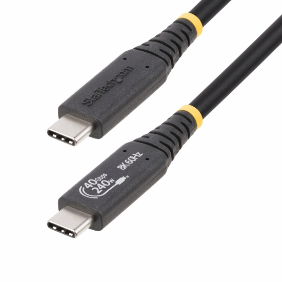 Picture of StarTech.com 1m (3.3ft) USB4 Cable, USB-IF Certified USB-C Cable, 40Gbps, 240W Power Delivery PD 3.1 EPR, 8K 60Hz, USB Type-C Data Transfer Cable/Cord, Compatible w/Thunderbolt/USB 3.2 Ports