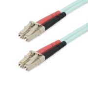 Picture of StarTech.com 25m (82ft) LC/UPC to LC/UPC OM4 Multimode Fiber Optic Cable, 50/125µm LOMMF/VCSEL Zipcord Fiber, 100G, Low Insertion Loss - LSZH Fiber Jumper Cord
