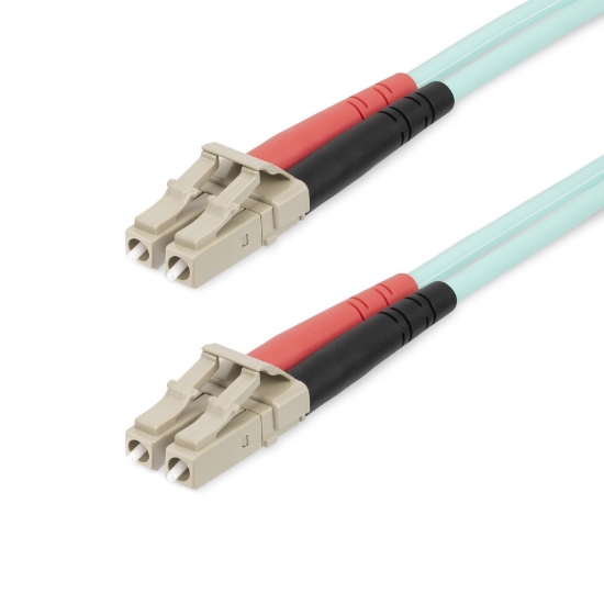 Picture of StarTech.com 25m (82ft) LC/UPC to LC/UPC OM4 Multimode Fiber Optic Cable, 50/125µm LOMMF/VCSEL Zipcord Fiber, 100G, Low Insertion Loss - LSZH Fiber Jumper Cord