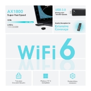 Picture of TP-Link Archer AX1800 Dual Band Wi-Fi 6 Wireless USB Adapter