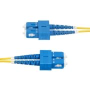 Picture of StarTech.com 1m (3.3ft) SC to SC (UPC) OS2 Single Mode Duplex Fiber Optic Cable, 9/125µm, 40G/100G Zipcord, Bend Insensitive, Low Insertion Loss - LSZH Fiber Jumper Cord