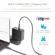 Picture of StarTech.com 4m USB-C Charging Cable, USB-IF Certified USB C Cable, 240W PD EPR, USB 2.0 Type-C Laptop Charger Cord, USB-C Data Transfer Cable, TPE Jacket, M/M