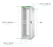 Picture of APC NetShelter SX Server Rack Gen 2, 48U, 2258H x 750W x 1200D mm, with Sides, White