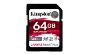 Picture of Kingston Technology 64GB Canvas React Plus SDXC UHS-II 300R/260W U3 V90 for Full HD/4K/8K