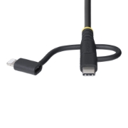 Picture of StarTech.com 3.3ft (1m) Rugged USB Multi Charging Cable, USB to Lightning/Micro-USB/Type-C, Apple MFi Certified, Aramid Jacket, Universal 3-in-1 USB Charger Cord for iPhone/iPad/Android