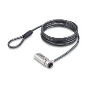 Picture of StarTech.com Slim Lock Noble Wedge® Slot Compatible, 5ft (1.5m) Locking Cable, Desk Anti-Theft Security For Laptop/Notebook, Cut-Resistant Steel Cable, Combo Lock