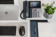 Picture of POLY Edge E550 IP Phone and PoE-enabled