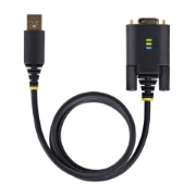 Picture of StarTech.com 6.6ft (2m) USB to Null Modem Serial Adapter Cable, COM Retention, FTDI, USB-A to DB9 RS232, Interchangeable DB9 Screws/Nuts, Windows/macOS/Linux