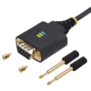 Picture of StarTech.com 6.6ft (2m) USB to Null Modem Serial Adapter Cable, COM Retention, FTDI, USB-A to DB9 RS232, Interchangeable DB9 Screws/Nuts, Windows/macOS/Linux