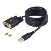 Picture of StarTech.com 6.6ft (2m) USB to Null Modem Serial Adapter Cable, COM Retention, FTDI, USB-A to DB9 RS232, Interchangeable DB9 Screws/Nuts, Windows/macOS/Linux